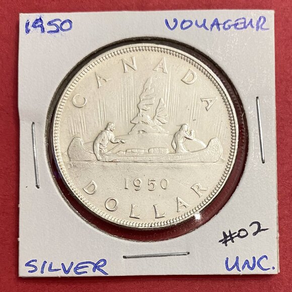 Unique Pair of 1950 Canada Uncirculated $1 Silver Dollar Coins! - Picture 3 of 16